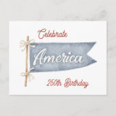 Rood Wit Blauw Viering Amerika Briefkaart (Voorkant)