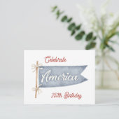 Rood Wit Blauw Viering Amerika Briefkaart (Staand voorkant)