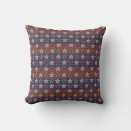 Rood Wit Blauw Vintage Sterren Kussen