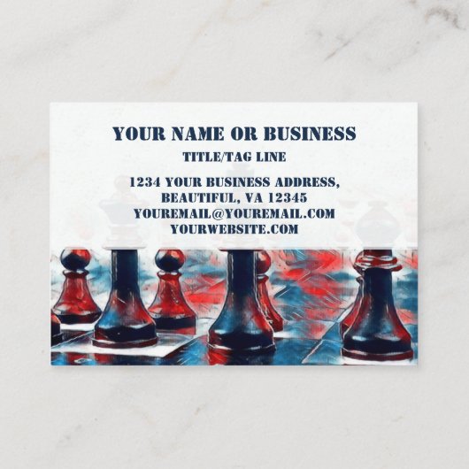 Rood, wit, blauw visitekaartje (Achterkant)