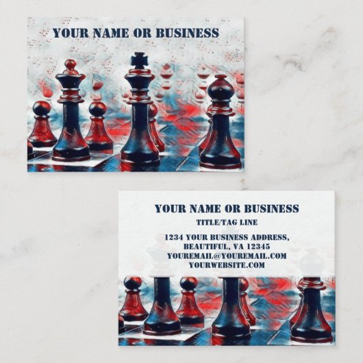 Rood, wit, blauw visitekaartje (Voorkant / Achterkant)