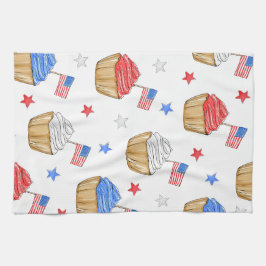 Rood Wit Blauw Vlag Ster Cupcakes Patriottisch Theedoek