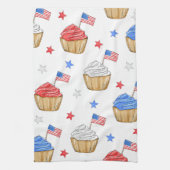 Rood Wit Blauw Vlag Ster Cupcakes Patriottisch Theedoek (Verticaal)