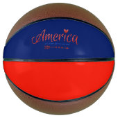Rood, wit, blauw, vlag, sterren, pijlen, 4 juli basketbal (Voorkant)