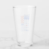 Rood, wit, blauw, vlag, sterren, pijlen, 4 juli glas (Achterkant)