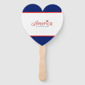 Rood, wit, blauw, vlag, sterren, pijlen, 4 juli handwaaier (Voorkant)