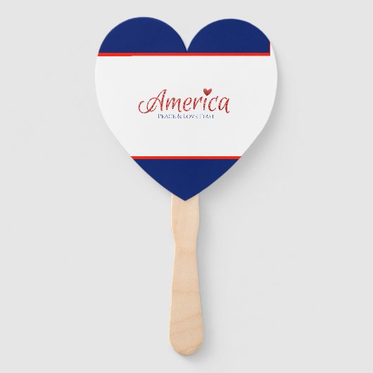 Rood, wit, blauw, vlag, sterren, pijlen, 4 juli handwaaier (Voorkant)