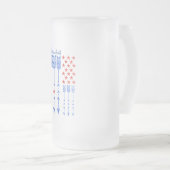 Rood, wit, blauw, vlag, sterren, pijlen, 4 juli matglas bierpul (Voorkant rechts)