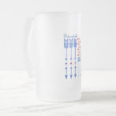 Rood, wit, blauw, vlag, sterren, pijlen, 4 juli matglas bierpul (Voorkant links)