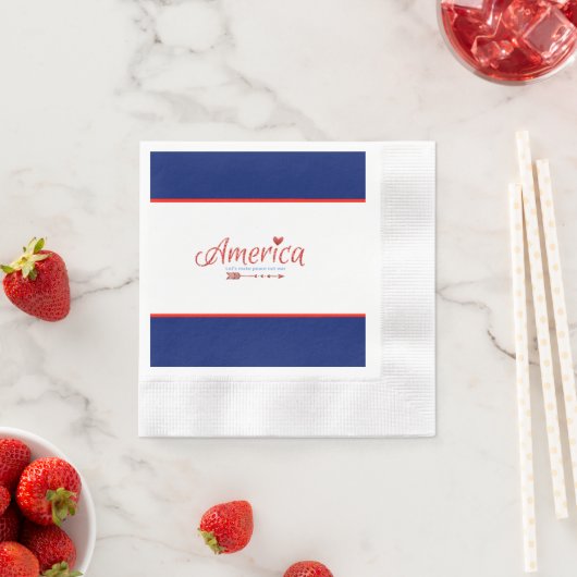 Rood, wit, blauw, vlag, sterren, pijlen, 4 juli servet (Insitu)