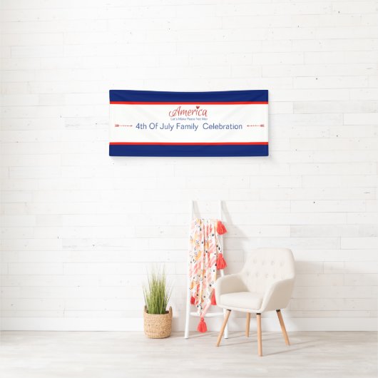 Rood, wit, blauw, vlag, sterren, pijlen, 4 juli spandoek (Insitu)