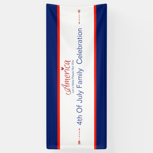 Rood, wit, blauw, vlag, sterren, pijlen, 4 juli spandoek (Verticaal)