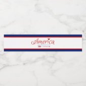 Rood, wit, blauw, vlag, sterren, pijlen, 4 juli waterfles etiket (Enkel label)