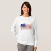 Rood wit blauw vlaggen patriottische vrouwen t-shi t-shirt (Voorkant volledig)