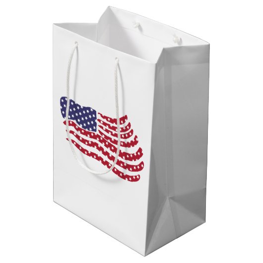 Rood wit blauw vlaggenontwerp medium cadeauzakje (Achterkant Gekanteld)