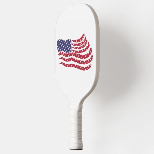 Rood wit blauw vlaggenontwerp pickleball paddle (Links)