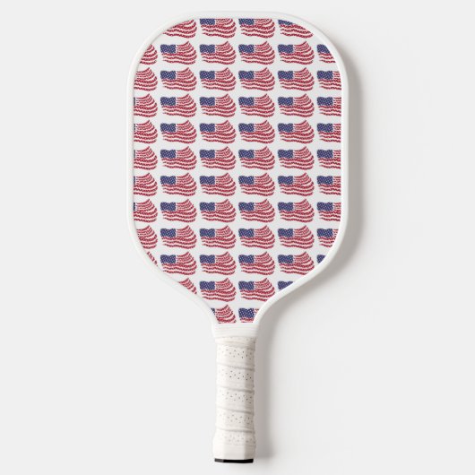 Rood wit blauw vlaggenontwerp pickleball paddle (Achterkant)