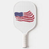 Rood wit blauw vlaggenontwerp pickleball paddle (Voorkant)