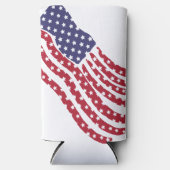 Rood wit blauw vlaggenontwerp seltzer blikjeskoeler (Voorkant)