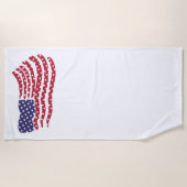 Rood wit blauw vlaggenontwerp strandlaken (Voorkant)