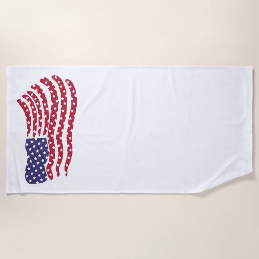 Rood wit blauw vlaggenontwerp strandlaken (Voorkant)