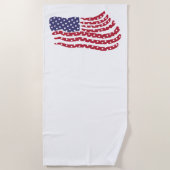 Rood wit blauw vlaggenontwerp strandlaken (Voorkant)