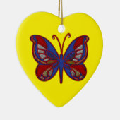 Rood wit blauw vlindergeel Ornament van het hart (Rechts)