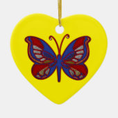 Rood wit blauw vlindergeel Ornament van het hart (Voorkant)