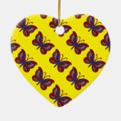 Rood wit blauw vlindergeel Ornament van het hart (Achterkant)