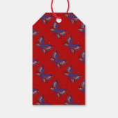 Rood wit blauw vlinderrood Label Cadeaulabel (Achterkant)