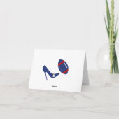 Rood, Wit, & Blauw Voetbal Huwelijks Dankkaart Bedankkaart (Achterkant)