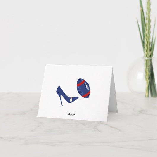 Rood, Wit, & Blauw Voetbal Thema Bedankkaart (Achterkant)