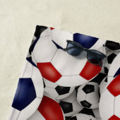 Rood Wit Blauw voetballen Leuk Sportpatroon Strandlaken (In situ)