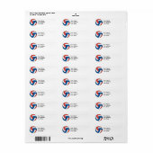 rood wit blauw volleybal etiket (Full Sheet)