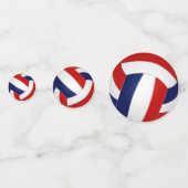 Rood Wit Blauw Volleybal Team Kleuren Sportfeest Confetti (Voorkanten)