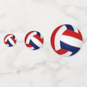 Rood Wit Blauw Volleybal Team Kleuren Sportfeest Confetti (Achterkanten)