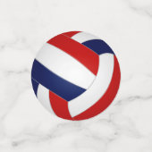 Rood Wit Blauw Volleybal Team Kleuren Sportfeest Confetti (Kleine voorkant)