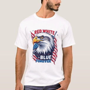 Rood Wit & Blauw Voor Altijd Amerikaanse Vlag Patr T-shirt