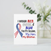 Rood wit blauw voor mijn broer briefkaart (Staand voorkant)