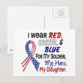 Rood wit blauw voor mijn dochter briefkaart (Voorkant / Achterkant)