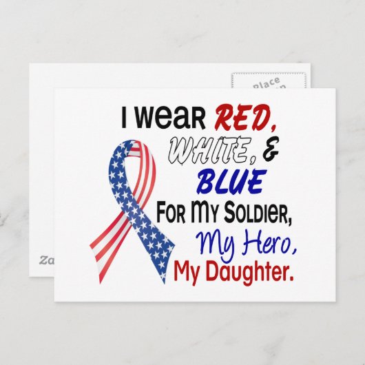 Rood wit blauw voor mijn dochter briefkaart (Voorkant / Achterkant)