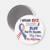 Rood wit blauw voor mijn neefje magneet (Voorkant / Achterkant)