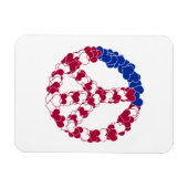 Rood Wit & Blauw Vredesteken Gemaakt met Harten (2 Magneet (Horizontaal)