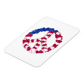 Rood Wit & Blauw Vredesteken Gemaakt met Harten (2 Magneet (Linkerzijde)