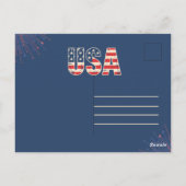 Rood Wit Blauw VS 250e verjaardag 4 juli Briefkaart (Achterkant)