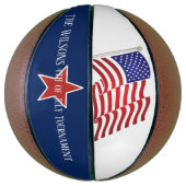 Rood wit & blauw/VS vlag / 4 juli Basketbal (Verticaal)