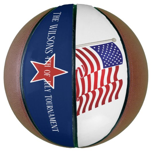 Rood wit & blauw/VS vlag / 4 juli Basketbal (Verticaal)