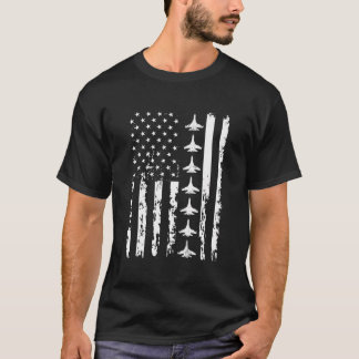 Rood Wit Blauw VS vlag Patriottische gevechtsvlieg T-shirt