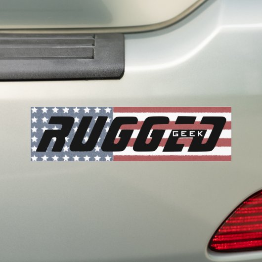 rood wit blauw VS vlag RUGGGED GEEK Tech Nerd Bumpersticker (Op auto)