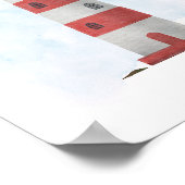 Rood Wit Blauw Vuurtoren Nautilus Oceaan Thema Poster (Hoek)